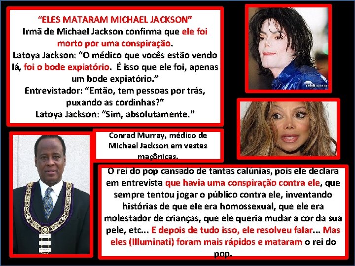 “ELES MATARAM MICHAEL JACKSON” Irmã de Michael Jackson confirma que ele foi morto por