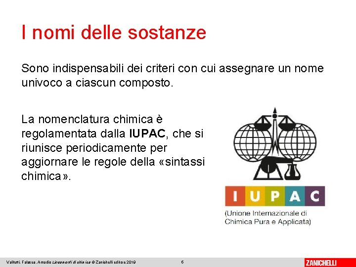 I nomi delle sostanze Sono indispensabili dei criteri con cui assegnare un nome univoco