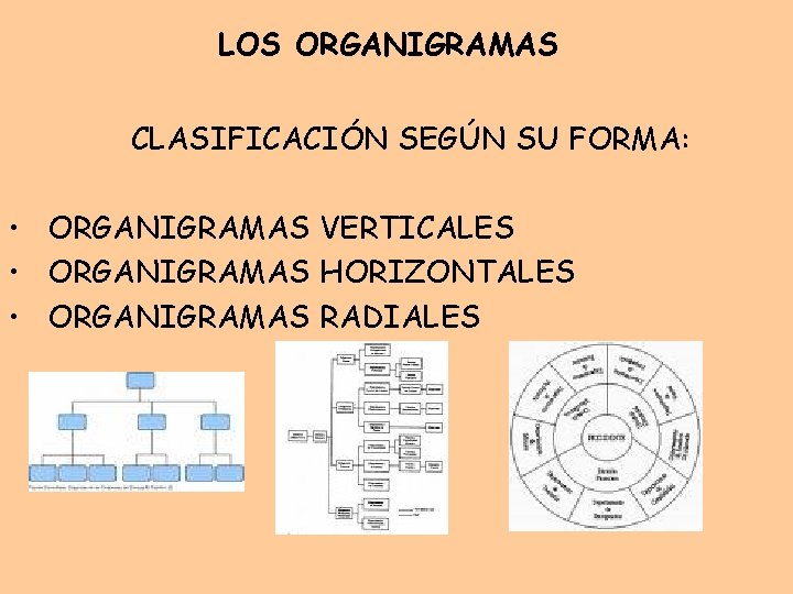 LOS ORGANIGRAMAS CLASIFICACIÓN SEGÚN SU FORMA: • ORGANIGRAMAS VERTICALES • ORGANIGRAMAS HORIZONTALES • ORGANIGRAMAS LOS ORGANIGRAMAS CLASIFICACIÓN SEGÚN SU FORMA: • ORGANIGRAMAS VERTICALES • ORGANIGRAMAS HORIZONTALES • ORGANIGRAMAS