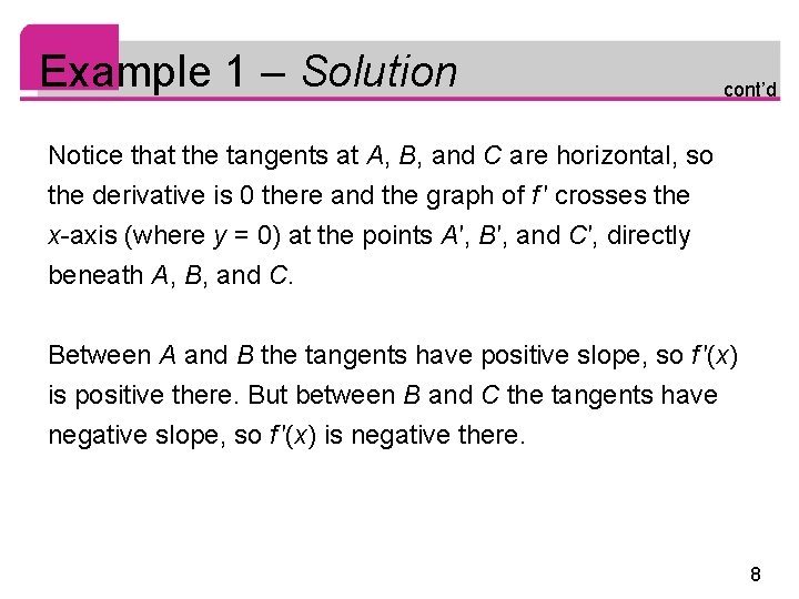Example 1 – Solution cont’d Notice that the tangents at A, B, and C