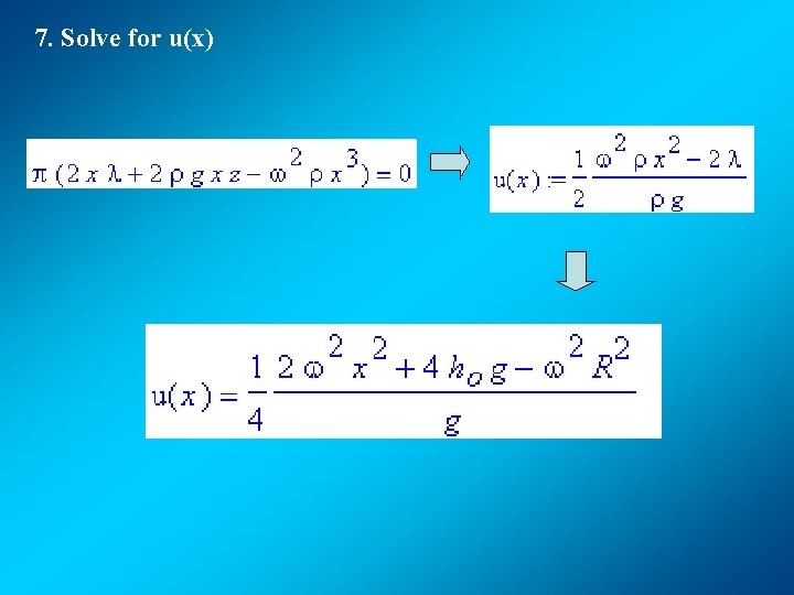 7. Solve for u(x) 