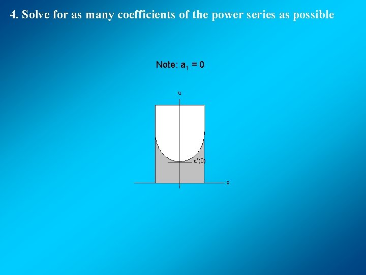 4. Solve for as many coefficients of the power series as possible Note: a