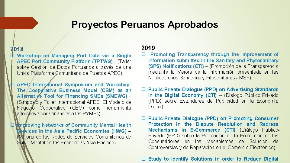 Proyectos Peruanos Aprobados 2018 2019 q Workshop on Managing Port Data via a Single