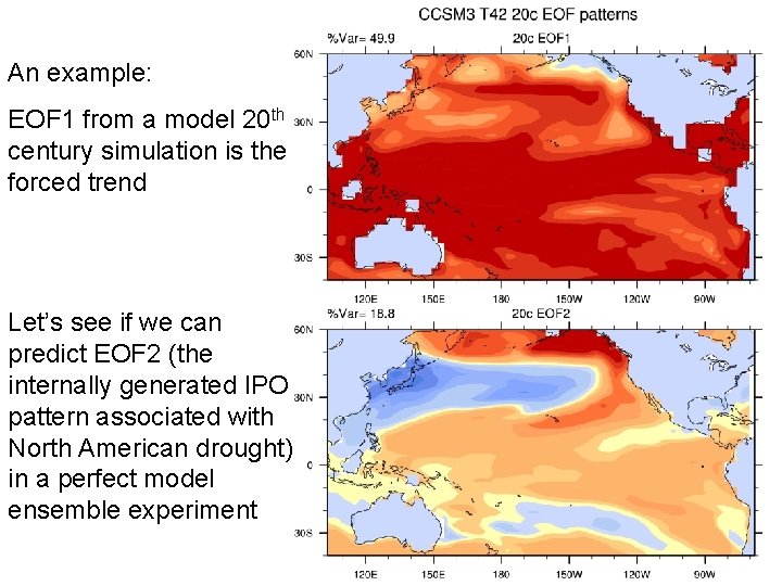 An example: EOF 1 from a model 20 th century simulation is the forced