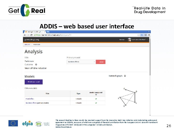 ADDIS – web based user interface The research leading to these results has received