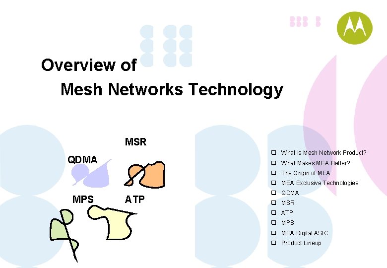 Overview of Mesh Networks Technology MSR q What is Mesh Network Product? QDMA q