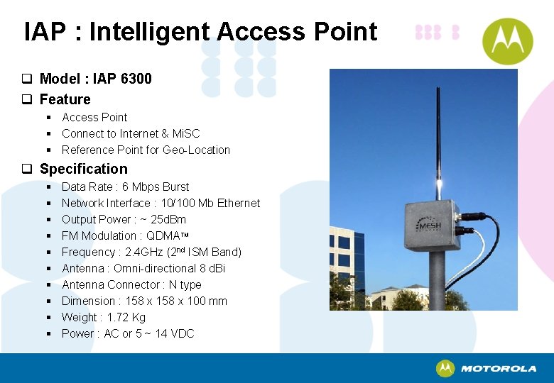 IAP : Intelligent Access Point q Model : IAP 6300 q Feature § Access