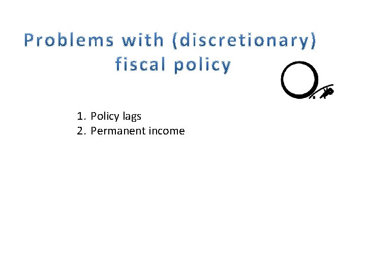 1. Policy lags 2. Permanent income 