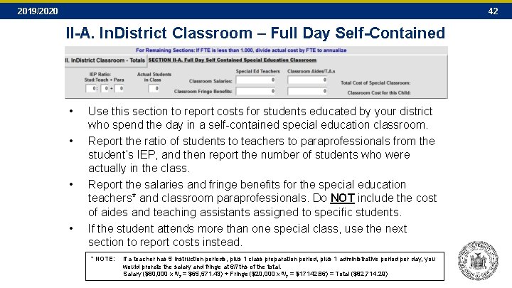 2019/2020 42 II-A. In. District Classroom – Full Day Self-Contained • • Use this 2019/2020 42 II-A. In. District Classroom – Full Day Self-Contained • • Use this