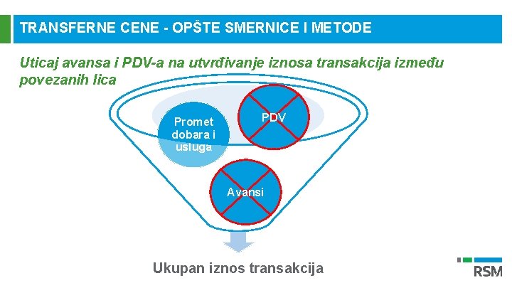 TRANSFERNE CENE - OPŠTE SMERNICE I METODE Uticaj avansa i PDV-a na utvrđivanje iznosa