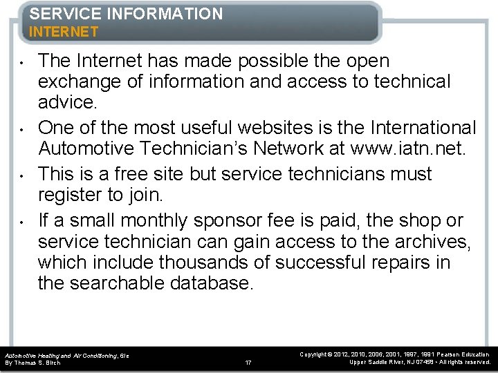SERVICE INFORMATION INTERNET • • The Internet has made possible the open exchange of SERVICE INFORMATION INTERNET • • The Internet has made possible the open exchange of
