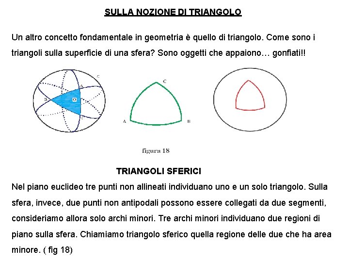 SULLA NOZIONE DI TRIANGOLO Un altro concetto fondamentale in geometria è quello di triangolo.