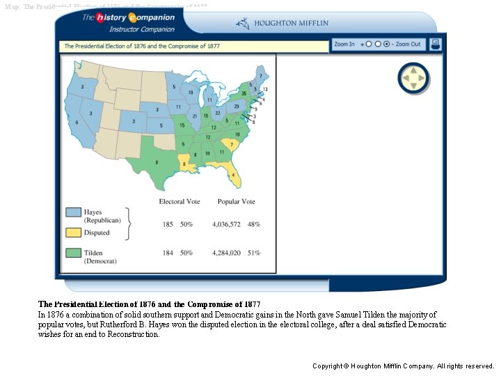 Map: The Presidential Election of 1876 and the Compromise of 1877 In 1876 a