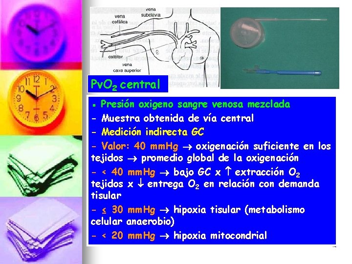 Pv. O 2 central ▪ Presión oxigeno sangre venosa mezclada - Muestra obtenida de