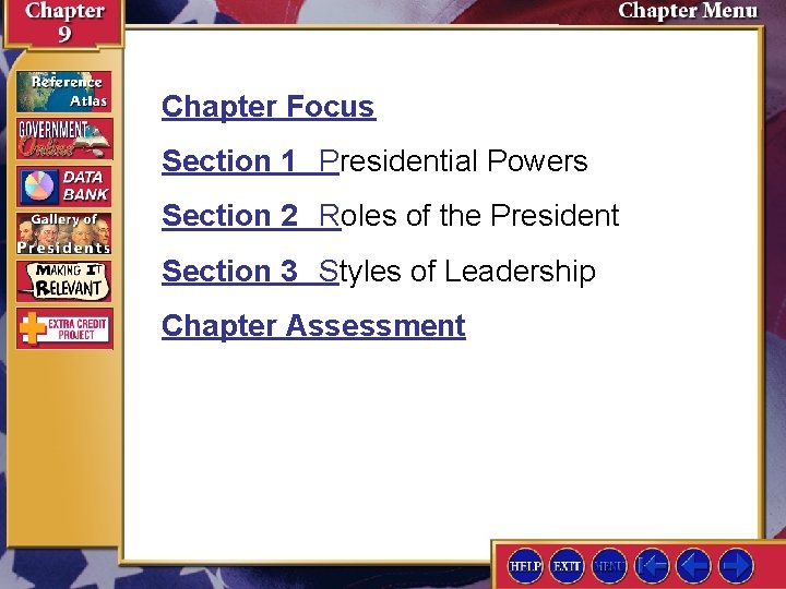 Chapter Focus Section 1 Presidential Powers Section 2 Roles of the President Section 3