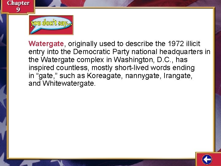 Watergate, originally used to describe the 1972 illicit entry into the Democratic Party national