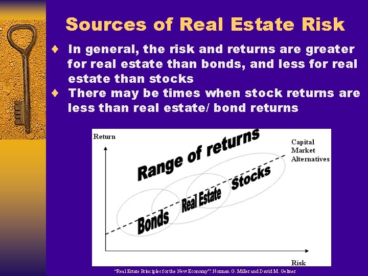 Sources of Real Estate Risk ¨ In general, the risk and returns are greater