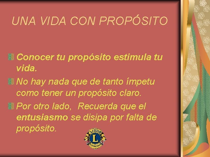UNA VIDA CON PROPOSITO No hay nada como