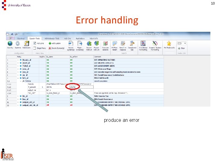 10 Error handling produce an error 
