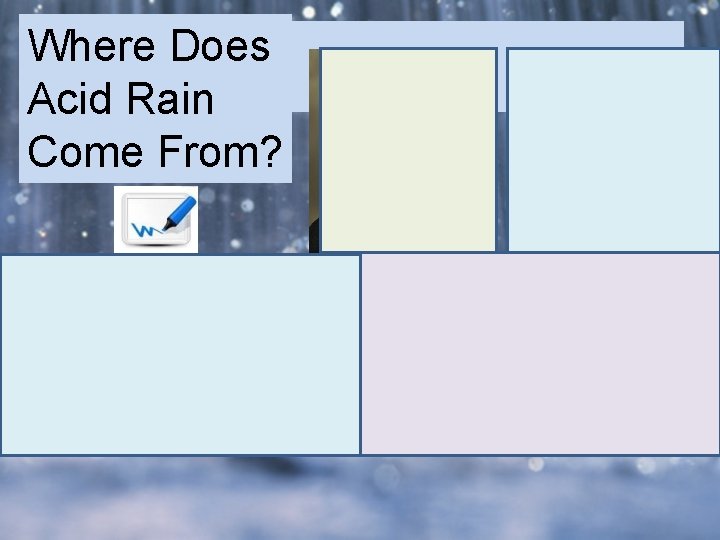 Where Does Acid Rain Come From? Where Does Acid Rain Come From?