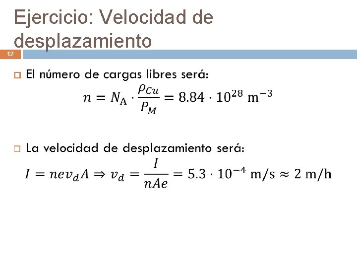 Ejercicio: Velocidad de desplazamiento 12 