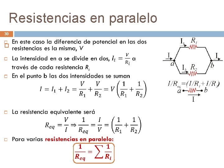 Resistencias en paralelo 30 