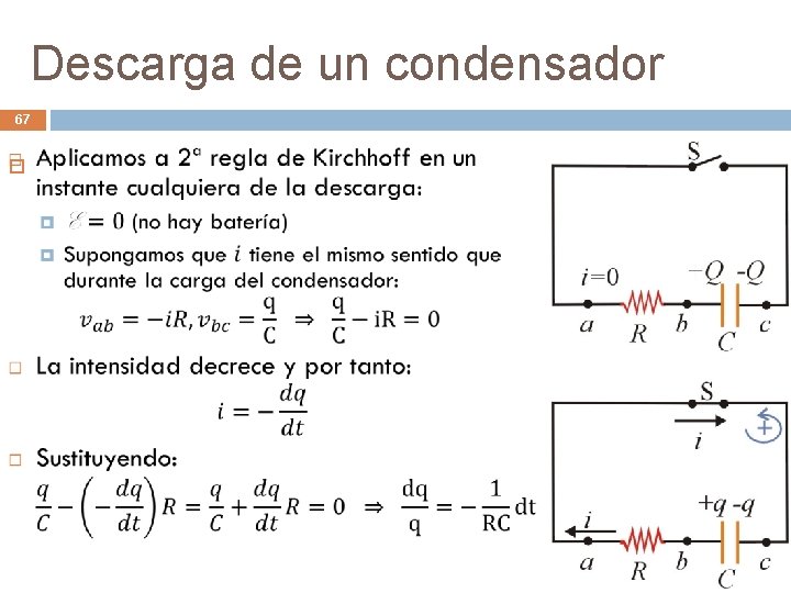 Descarga de un condensador 67 