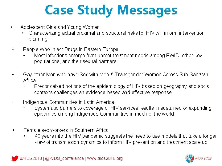 Case Study Messages • Adolescent Girls and Young Women • Characterizing actual proximal and