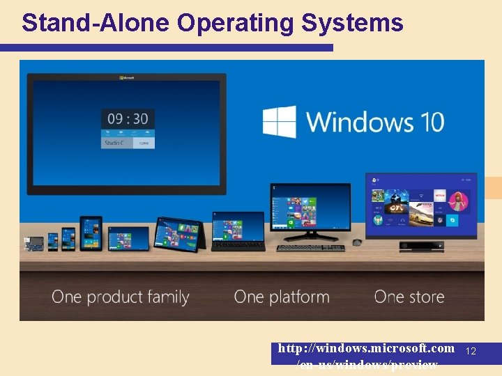 Stand-Alone Operating Systems http: //windows. microsoft. com /en-us/windows/preview 12 Stand-Alone Operating Systems http: //windows. microsoft. com /en-us/windows/preview 12