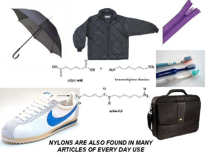 NYLONS ARE ALSO FOUND IN MANY ARTICLES OF EVERY DAY USE 