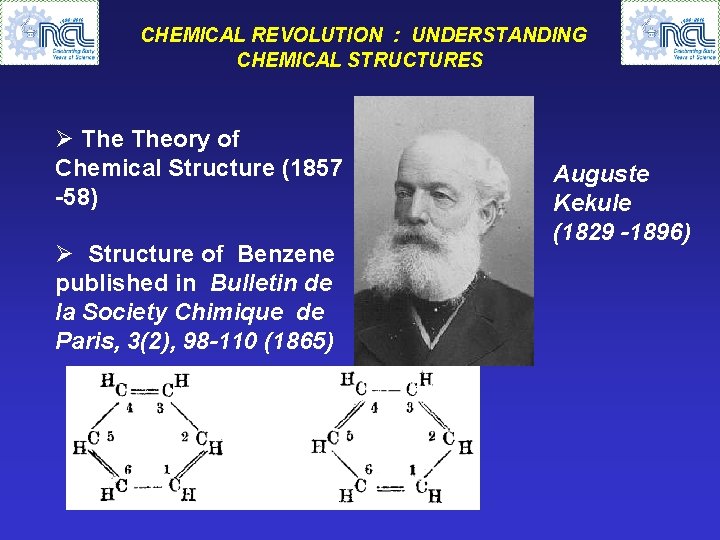 CHEMICAL REVOLUTION : UNDERSTANDING CHEMICAL STRUCTURES Ø Theory of Chemical Structure (1857 -58) Ø