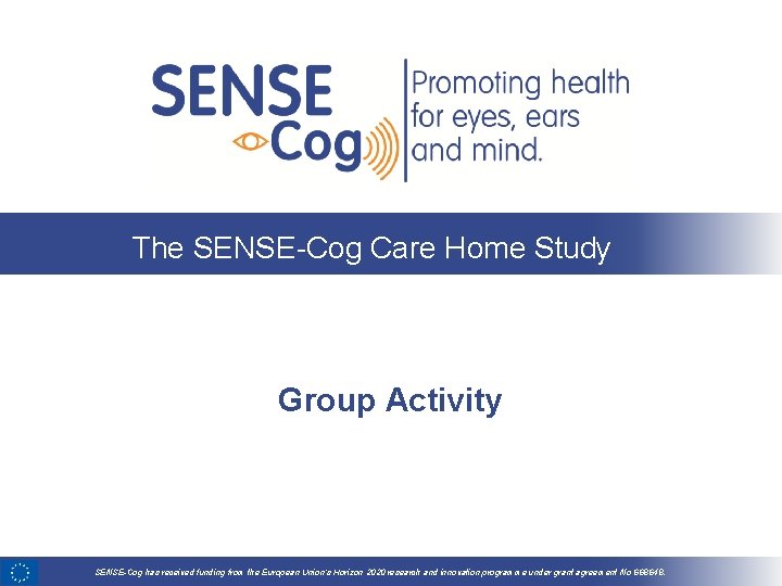 The SENSE-Cog Care Home Study Group Activity SENSE-Cog has received funding from the European