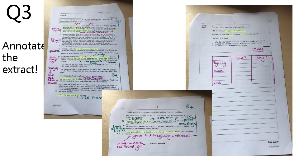 Q 3 Annotate the extract! 
