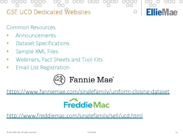GSE UCD Dedicated Websites Common Resources • Announcements • Dataset Specifications • Sample XML