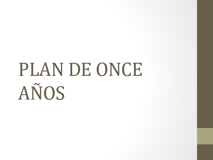 PLAN DE ONCE AÑOS 