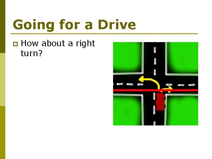 Going for a Drive p How about a right turn? 