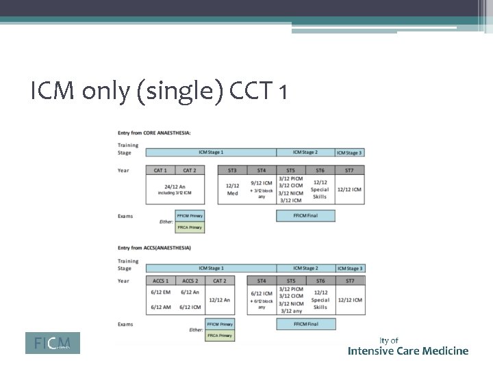 ICM only (single) CCT 1 