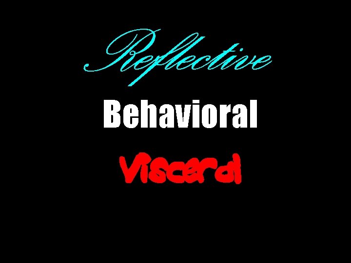 Reflective Behavioral Visceral 