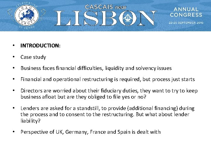  • INTRODUCTION: • Case study • Business faces financial difficulties, liquidity and solvency