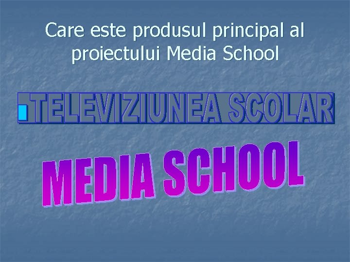 Care este produsul principal al proiectului Media School 