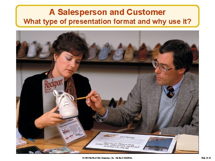 A Salesperson and Customer What type of presentation format and why use it? ©