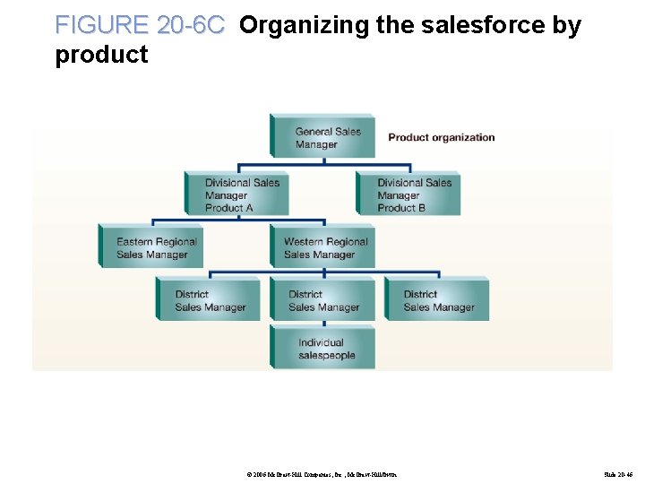 FIGURE 20 -6 C Organizing the salesforce by product © 2006 Mc. Graw-Hill Companies,