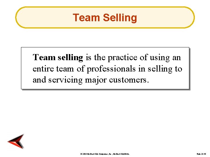 Team Selling Team selling is the practice of using an entire team of professionals