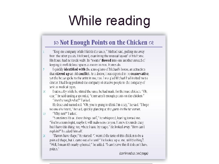 While reading While reading