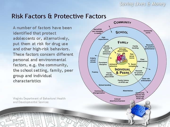 Risk Factors & Protective Factors A number of factors have been identified that protect