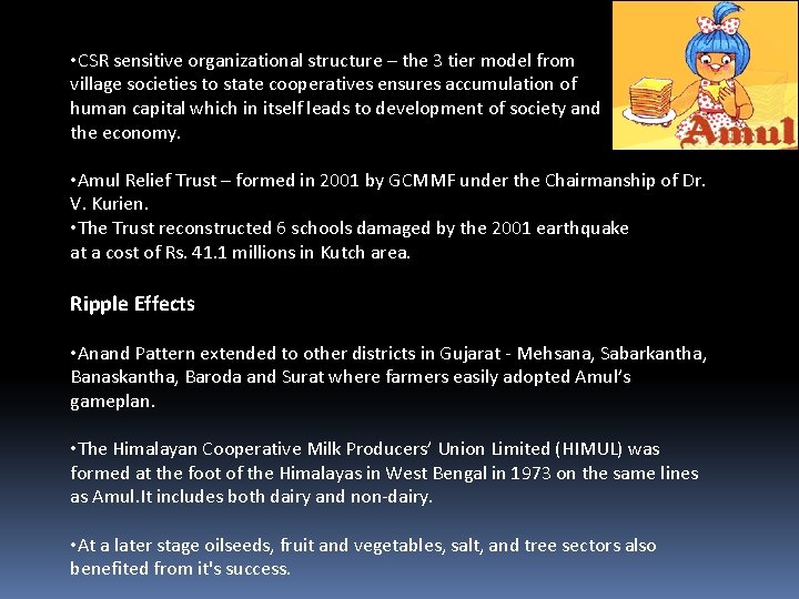 • CSR sensitive organizational structure – the 3 tier model from village societies • CSR sensitive organizational structure – the 3 tier model from village societies