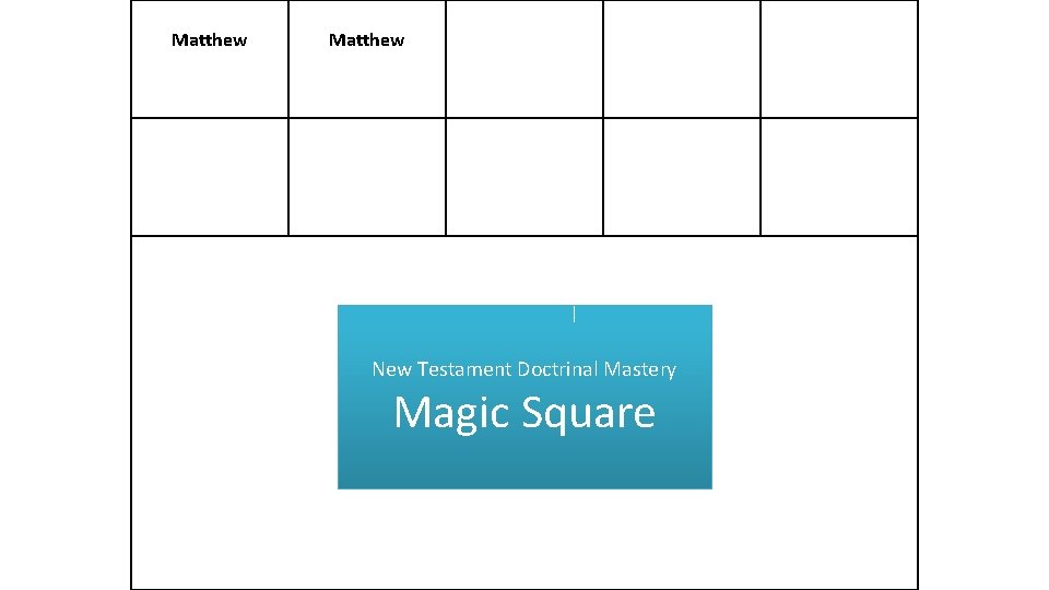 Matthew New Testament Doctrinal Mastery Magic Square 