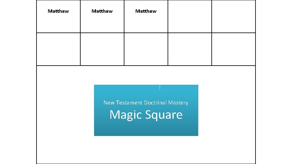 Matthew New Testament Doctrinal Mastery Magic Square 