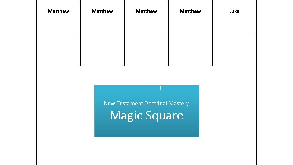 Matthew New Testament Doctrinal Mastery Magic Square Luke 