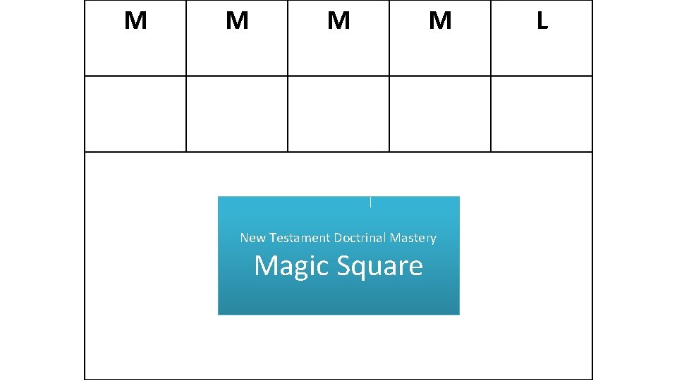 M M New Testament Doctrinal Mastery Magic Square L 